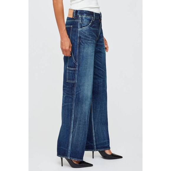 Moussy Vintage Barberville Painter Pants Jeans in Dark Blue 26 - Picture 2 of 3